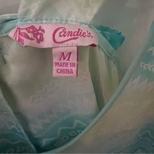 Cute sheer summer colors top pretty bow on the back